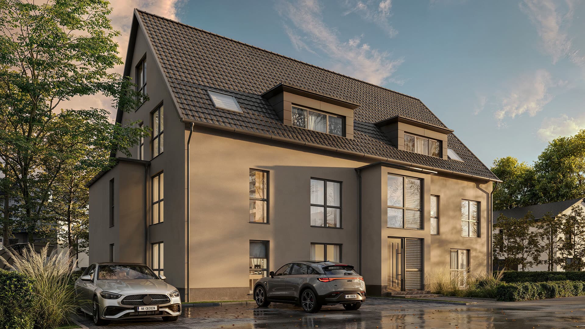 Neubau Eigentumswohnungen in Hilden – Mehrfamilienhaus Grenzstraße, Straßenansicht
