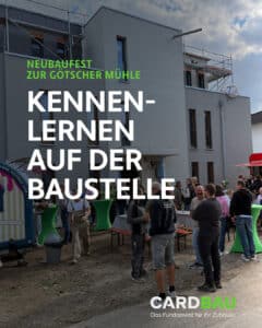 Neubaufest beim Neubauprojekt Zur Götscher Mühle in Langenfeld-Richrath mit Gästen auf der Baustelle